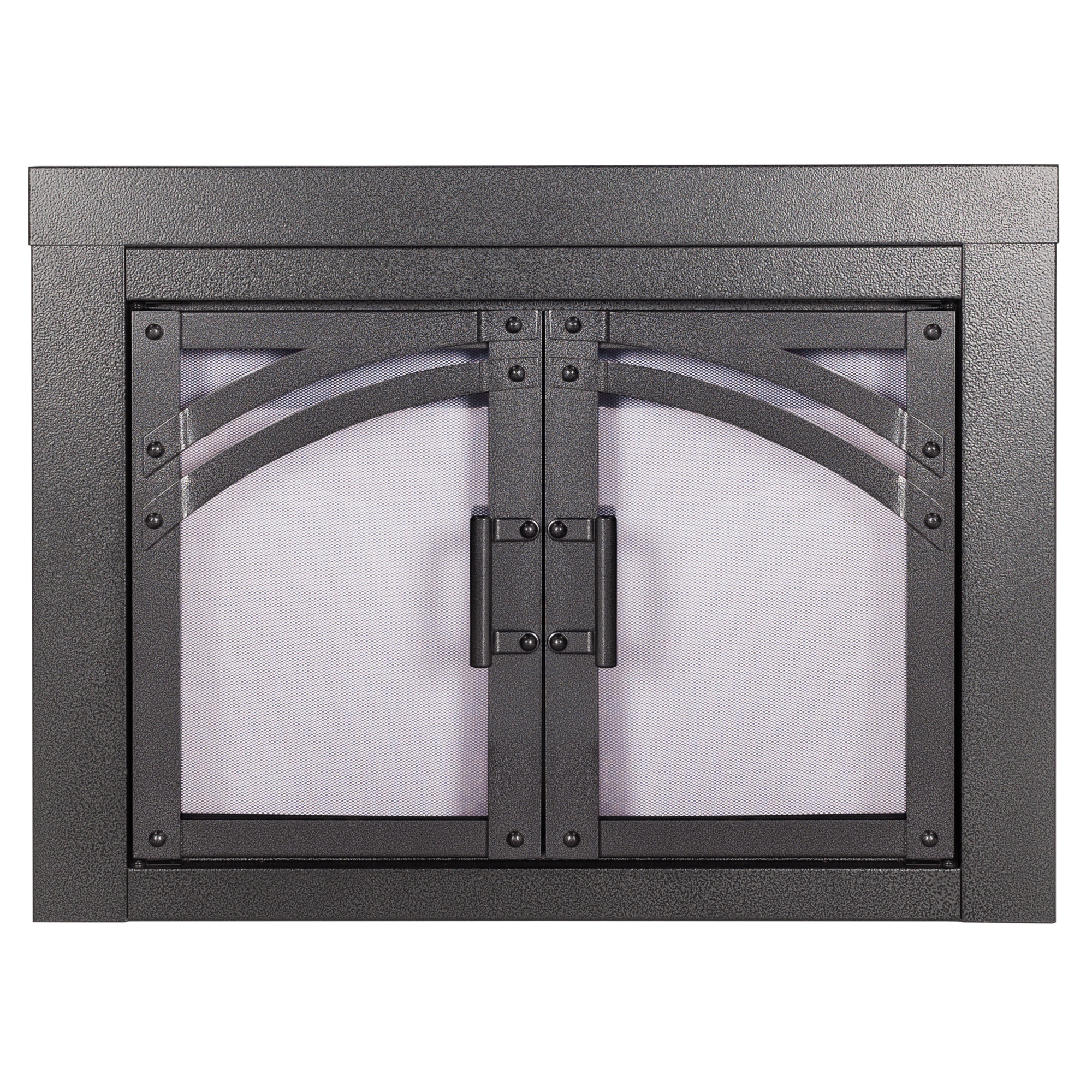 Pleasant Hearth Axel Fireplace Glass Door, For Masonry Fireplaces, Small, Hammered Black, Model# AX-1300